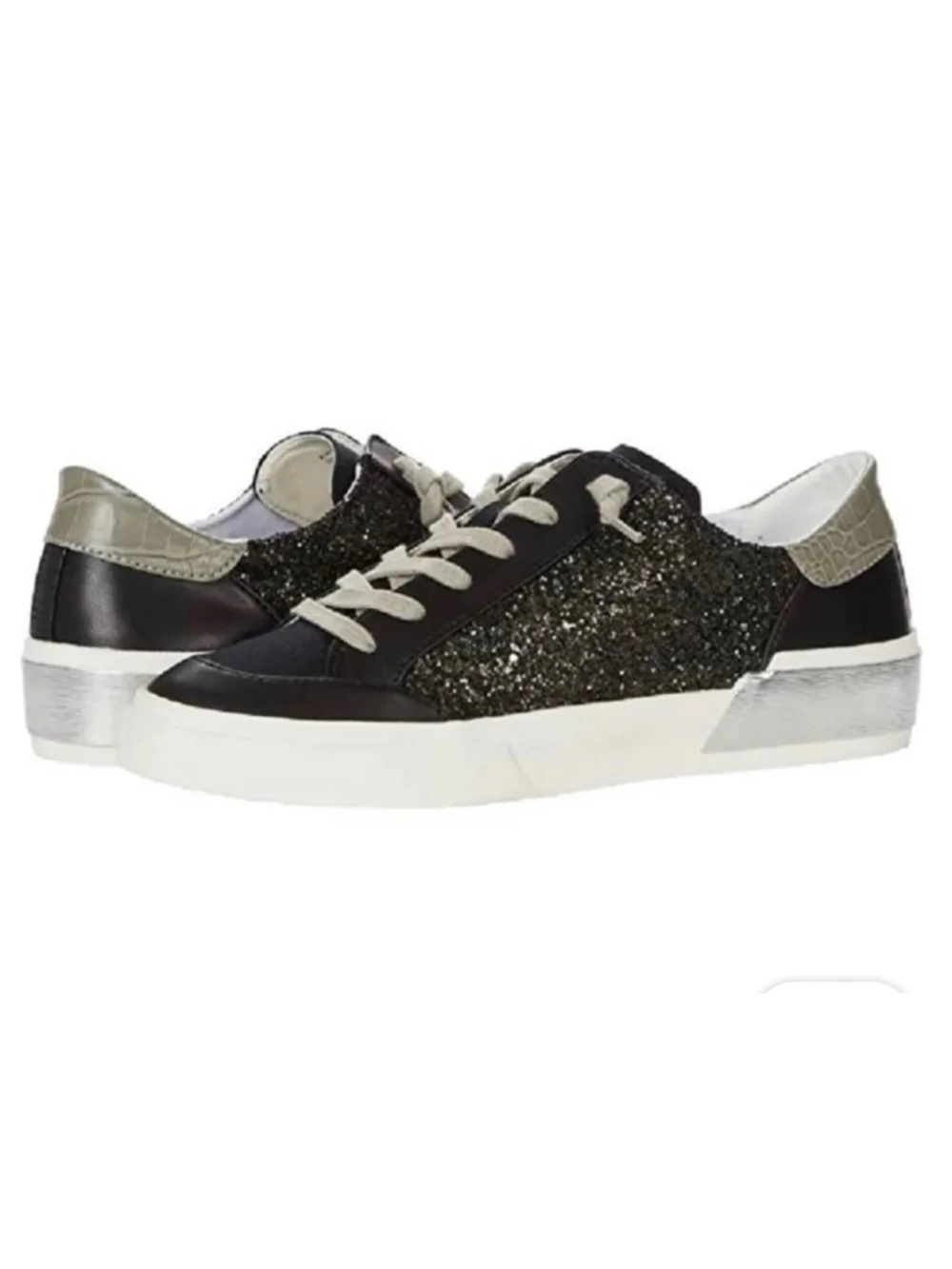 Dolce Vita Sneakers Zoey Black Glitter Trainers sz 6.5 excellent condition